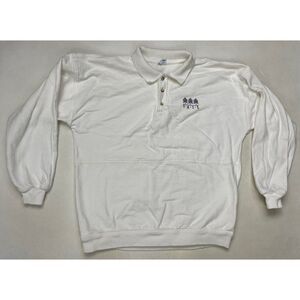 VINTAGE Crazy Shirts Vail Collar Sweatshirt Men Medium White USA 80s 90s